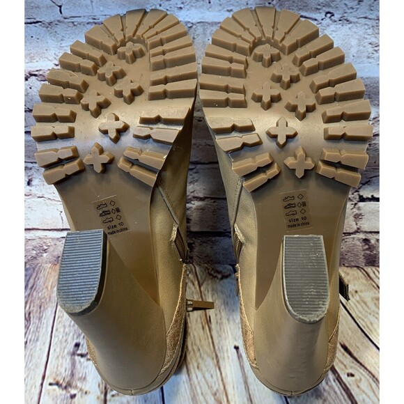 MICHAEL ANTONIO Women’s Chunky Heel Double Buckle Beige Ankle boots Size 10 US - Picture 8 of 11